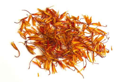 Saffron spice isolated on white background