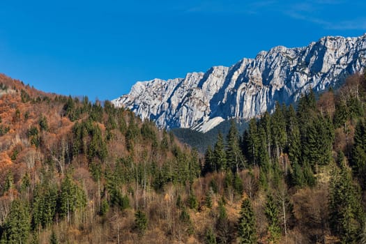 Famous romanian mountain in Carpathians - Piatra Craiului, in autumn