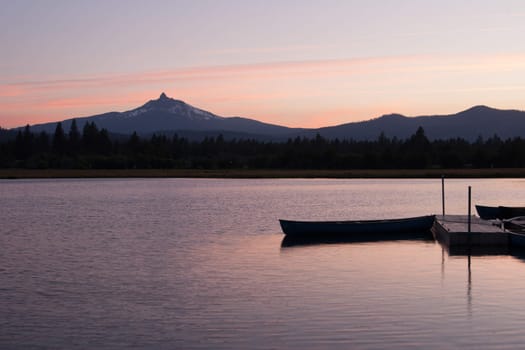 Lake view sunset