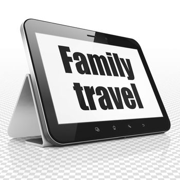 Tourism concept: Tablet Computer with black text Family Travel on display