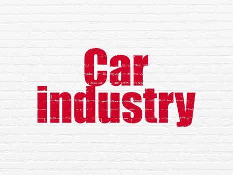 Industry concept: Painted red text Car Industry on White Brick wall background