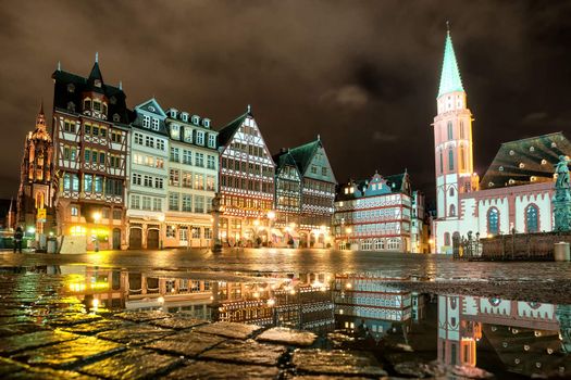 Old town of Frankfurt on Main at night, Germany