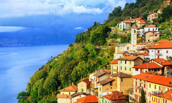 A small town on the Lake Como in northern Italy near Milan, Italy