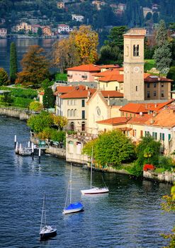 Como Lake coast by Bellagio, Milan, Italy