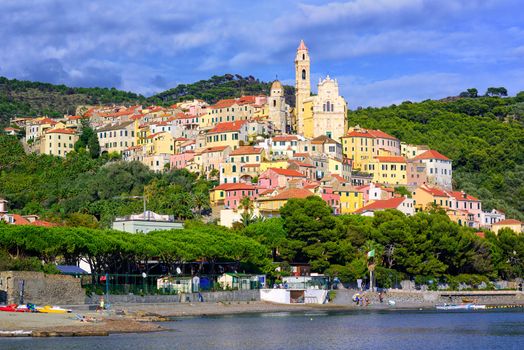 A beautiful resort town Cervo on italian Riviera, Italy