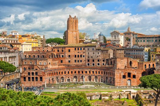 Ruins of Trajan's Forum in Rome, Italy