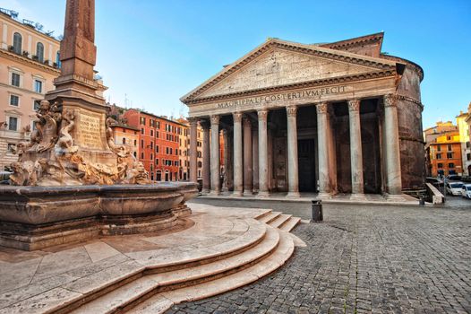 View of the Pantheon, Rome, Italy, in the early morning