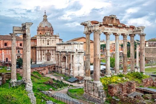 Ruins of Roman forum on Capitoline hill, Rome, Italy