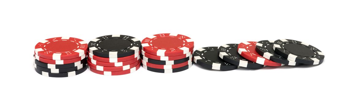 The casino chips isolated on white background