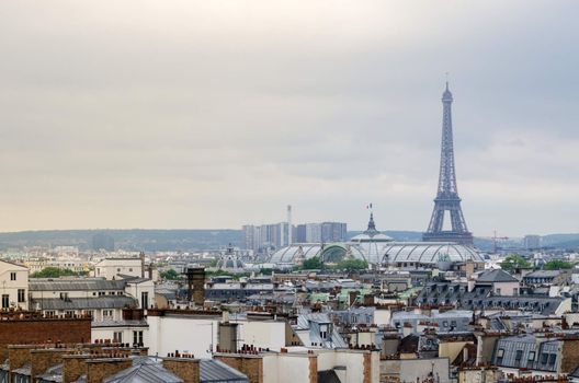 Eiffel Tower and Grand Palais with Paris skyline, France