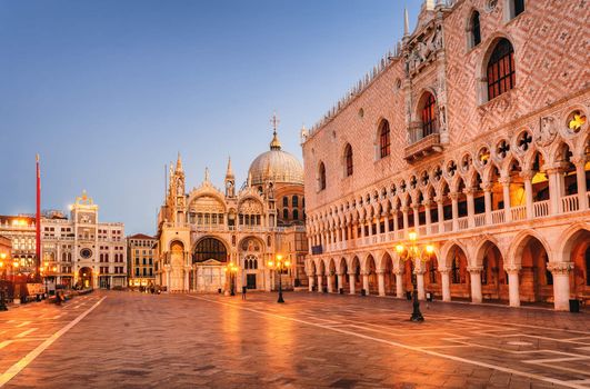 San Marco cathedral and Doge's Palace in the early morning light, Venice, Italy