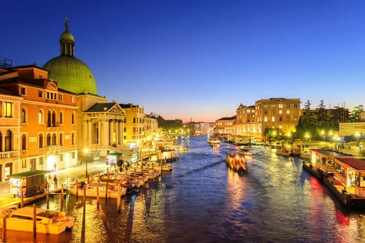 The Grand Canal, Venice, Italy, on the late evening
