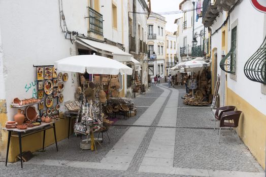 EVORA,PORTUGAL - SEPTEMBER 29: Unidentified people shopping in the main street in the center of Evora on September 29, 2015. Evora is one of the oldest town in Alentejo Portugal