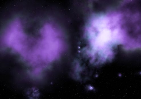 Far being shone nebula and star field against space. "Elements of this image furnished by NASA".