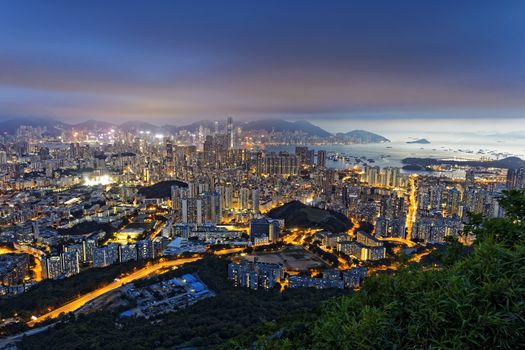 Hong Kong City skyline Sunset