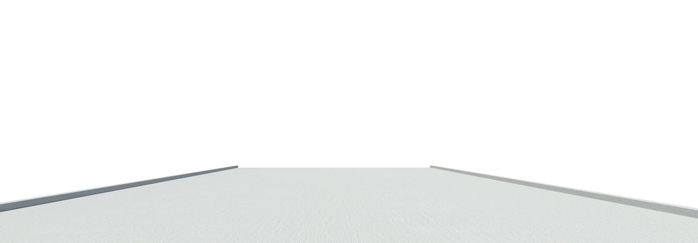 Drawn white bridge on isolated white background