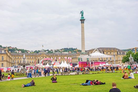 Stuttgart, Germany - May 24, 2015: Music festival SWR Sommerfestival 2015. Four days of music, culture and party at the square Stuttgarter Schlossplatz.