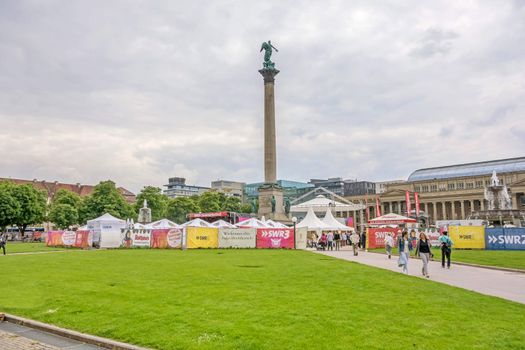 Stuttgart, Germany - May 24, 2015: Music festival SWR Sommerfestival 2015. Four days of music, culture and party at the square Stuttgarter Schlossplatz.