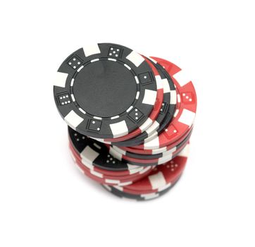 The casino chips isolated on white background