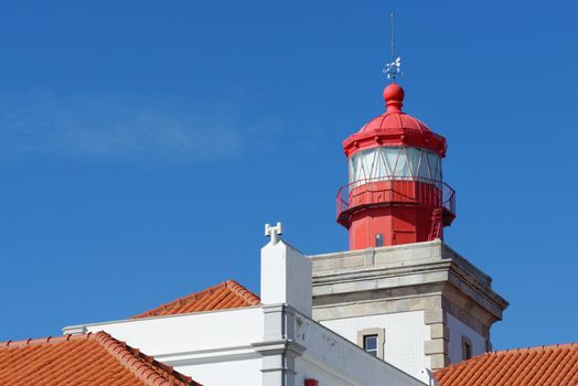Lighthouse top in Cabo Da Roca, Portugal. Cabo da Roca is the most westerly point of the Europe mainland
