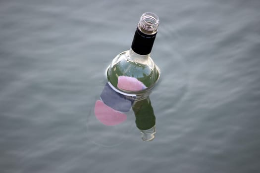 Closeup Shot of a Bottle in the Water