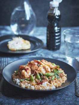 Fried chilly paste with shrimp and cooked rice