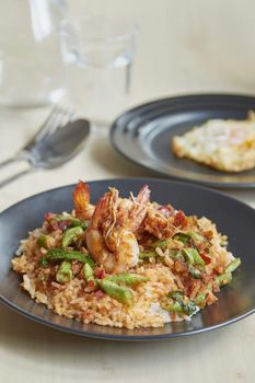 Fried chilly paste with shrimp and cooked rice