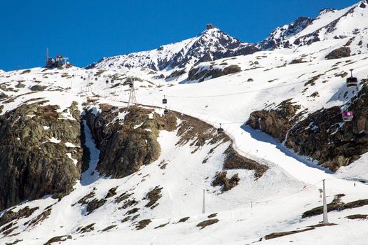 The Alpe d Huez ski domain in the French Alps