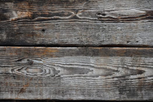 Old dark vintage rustic aged antique wooden sepia panel with horizontal gaps, planks and chinks