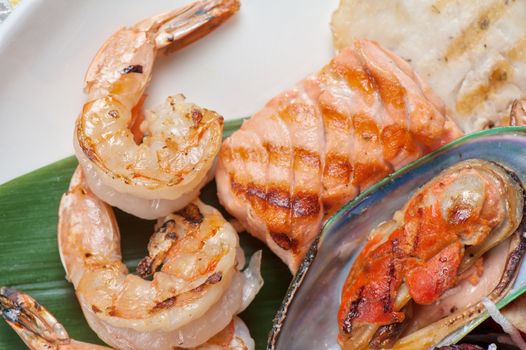 Assortment of seafood mix dish