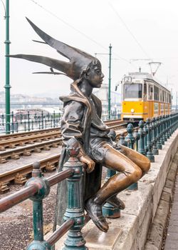 BUDAPEST, HUNGARY - October 12: A statue of The little Princess Jester in Budapest, one of the symbols of Budapest. Budapest, Hungary on October 12, 2015