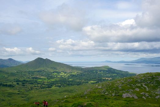 hikers on the kerry way in irelands wild atlantic way