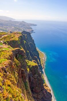 Cabo Girao, Madeira. View from the highest cliff of Europe towards Funchal