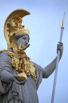 Statue of Pallas Athena in front of the Austrian Parliament in Vienna 