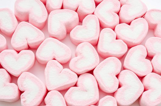 Pink Heart Marshmallows as Background