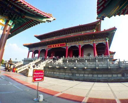 NONTHABURI, THAILAND - OCTOBER 25, 2015: Tourists visiting the temples in the city of Nonthaburi ,Thailand.