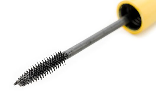 Black mascara brushes isolated on white background.