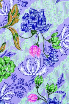 background beautiful batik, detail of pattern fabric of cloth