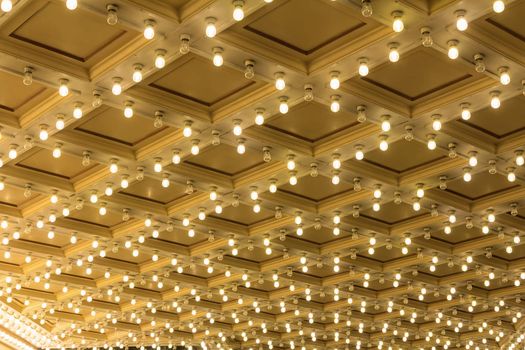Marquee Lights on Broadway Theater Exterior Ceiling