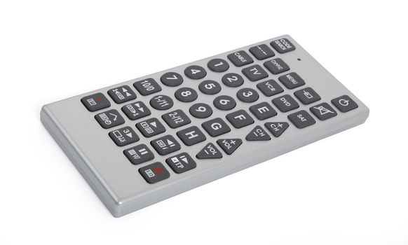 Old remote control tv, isolated on white background