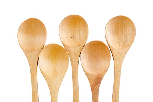 Wooden Spoon isolated on white background save clipping path.