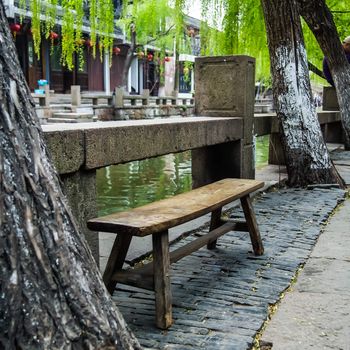 ZHOUZHUANG, SHANGHAI - April 11, 2011 : Zhouzhuang, the ancient water village is Shanghai tourist attraction with 1,000,000 visitors per year and there are a lot of variety activities have done here.