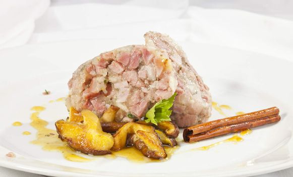 Headcheese with mushrooms and the cinnamon