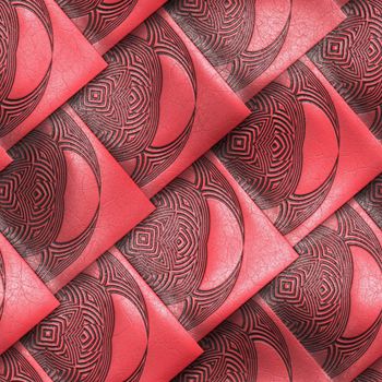 Luxury background tile with embossed fractal on leather