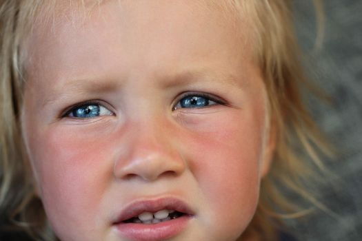 Beautiful small kid girl close up