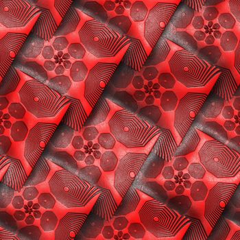 Luxury background tile with embossed fractal on leather