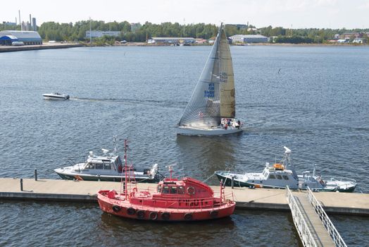 Harbor of the town of Kotka in Finland