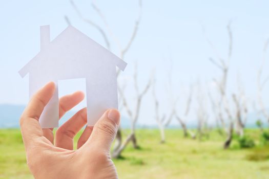 hand holding icon house concept