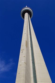 Beautiful image of CN Tower and blue sky on the background