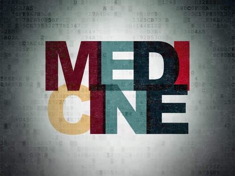 Health concept: Painted multicolor text Medicine on Digital Paper background